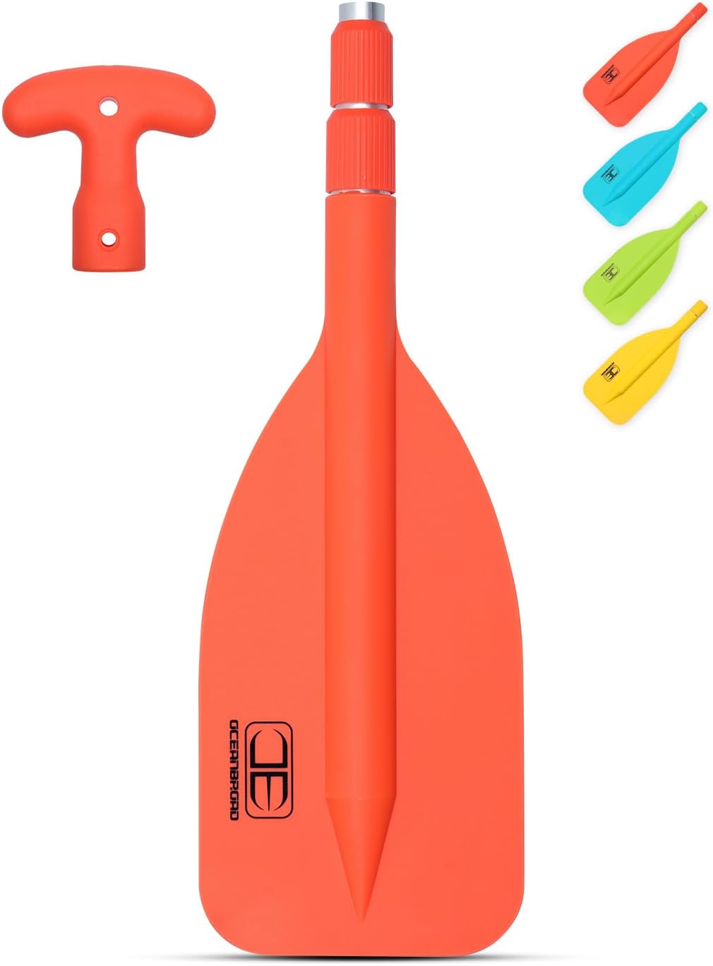 OCEANBROAD Telescoping Emergency Paddle 21''-42''（Assembling Required）/26''-54'' Aluminium Shaft for Kayaking Boating Canoeing River Tubing
