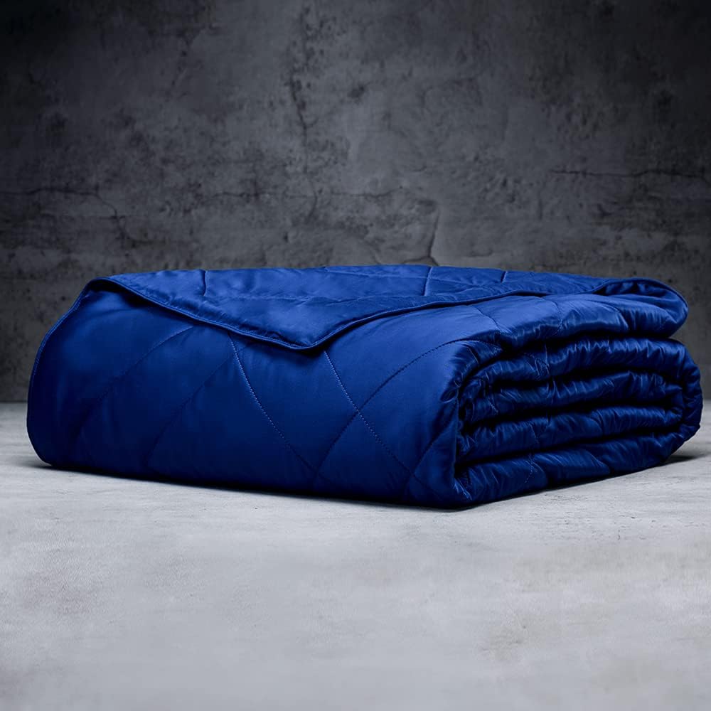 LUXOME Lightweight Blanket | 100% Rayon (Viscose) from Bamboo Fabric & Fill | Full/Queen - 86"x92" | Super Soft | Thermal-Regulating | Sapphire