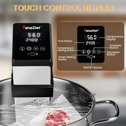 1600W Commercial Sous Vide Cooker Immersion Circulator, Restaurant Sous Vide Machines, 360° Water Circulation, 15dB Ultra Quiet, Fast Heating, Precise Time & Temperature Control (Silvery)
