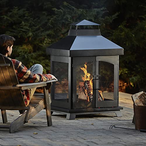 Endless Summer 45" Wood Burning Steel Outdoor Fireplace