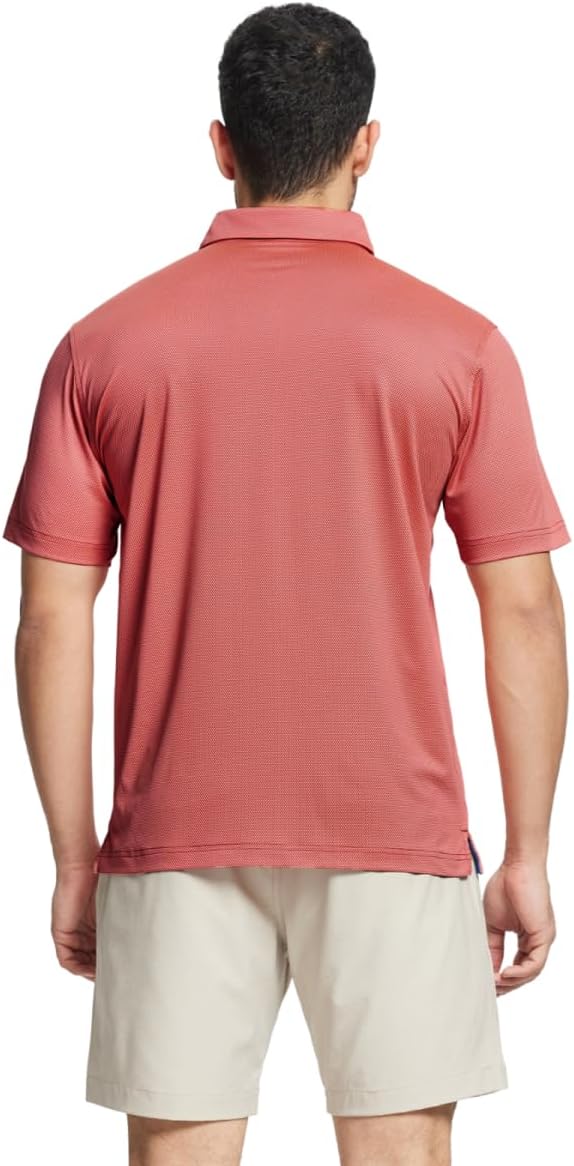 M MAELREG Golf Shirts for Men Dry fit Sports Jacquard Lightweight Performance Texture Short Sleeve Collared Polo Shirts