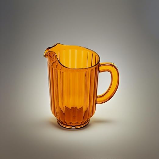 G.E.T. P-2064-1-A-EC BPA-Free Break-Resistant Restaurant Style Plastic Pitcher, 60 Ounce, Amber