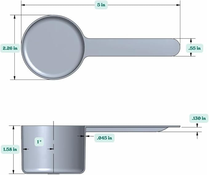 3/8 Cup (3 Oz. | 6 Tablespoon | 90 mL) Long Handle Plastic Measuring Scoop for Coffee, Protein Powder, Pet Food, Spices, Grains, Dry Goods – Food-Grade BPA-Free (Pack of 5)