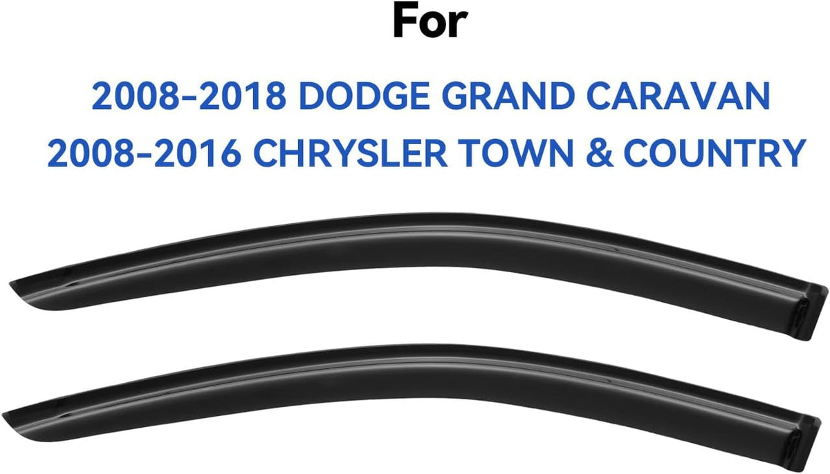 Window Visors Rain Guards Shield for 2008-2020 Dodge Grand Caravan, 2Pcs Out-Channel Window Vent Wind Deflectors Visors Shades for 2008-2016 Chrysler Town & Country