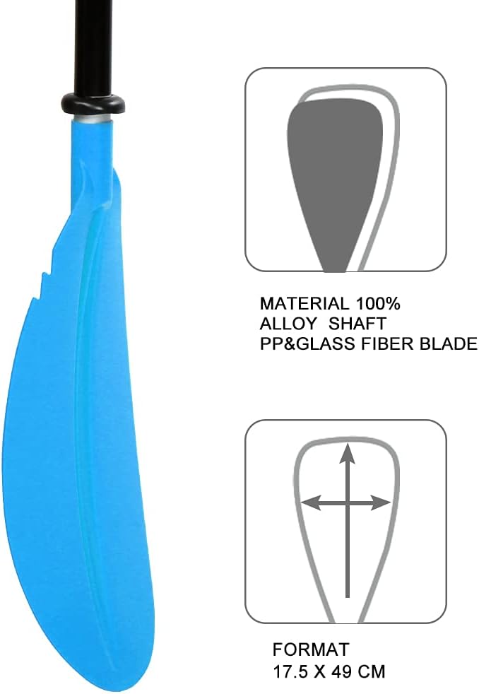 Kayak Paddle - Adjustable 2 Pieces Aluminum Alloy Shaft with Glass Fiber Blade for Surfing,Oar Fishing Easy Packable Travel