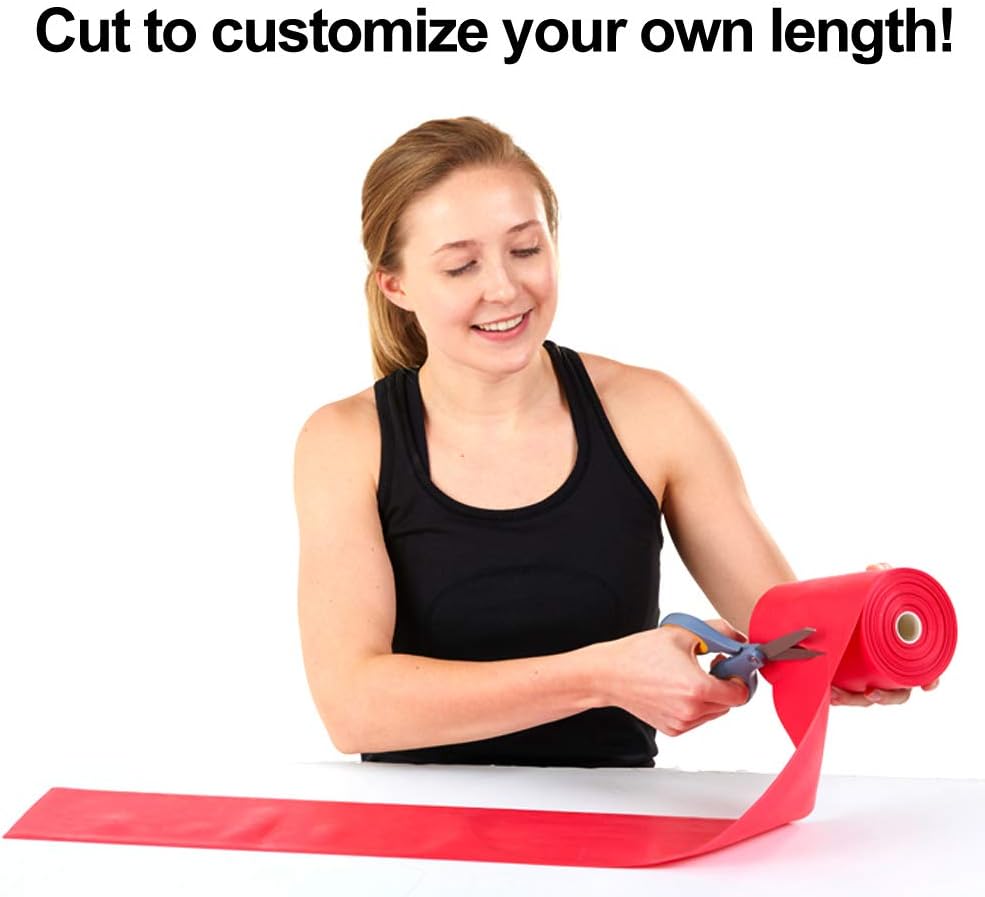 Resistance Band for Working Out - 8,16,24 Yard Resistance Bands Bulk Rolls - 10 Strengths in Light Medium and Heavy Exercise Bands - Latex Free Workout Bands Including iPhone App and e-Book
