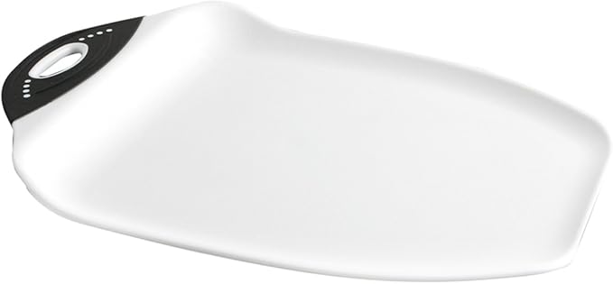 Dexas Chop & Scoop Cutting Board, 11 by 15 inches, White with Black Handle