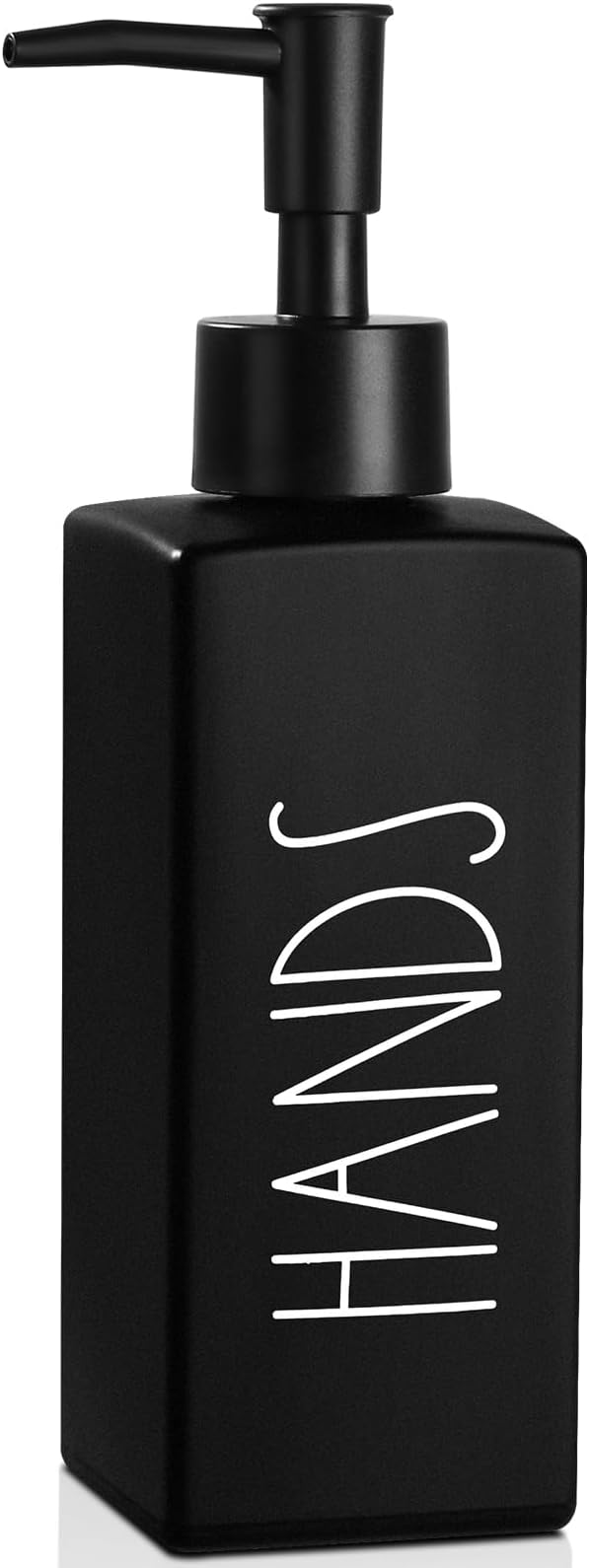 Hand Soap Dispenser, Matte Black Soap Dispenser for Bathroom, Glass Hands Liquid Dispenser with Pump, Farmhouse Soap Bottle Dispenser, Refillable Soap Bottle for Bathroom Decor, 12.3fl oz