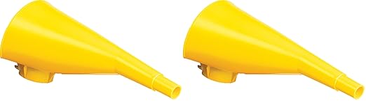 Eagle Plastic Funnel for Type I Metal Safety Cans, 5"x 7"x 12", Made of Chemically Resistant High-Density Polyethylene, Yellow, Made in the USA, F15FUN (Pack of 2)