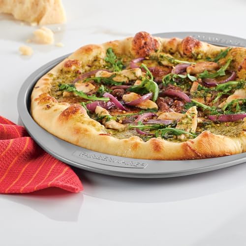 Farberware Nonstick Bakeware Round Pizza/Crisper Pan, 13 Inch, Gray