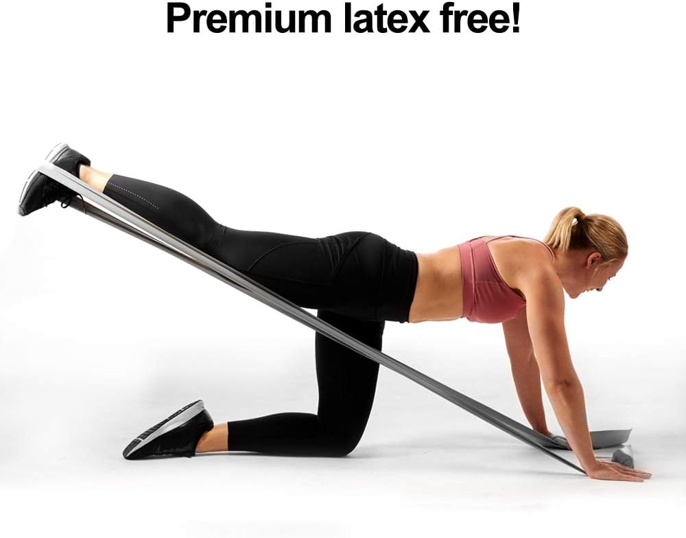 Resistance Band for Working Out - 8,16,24 Yard Resistance Bands Bulk Rolls - 10 Strengths in Light Medium and Heavy Exercise Bands - Latex Free Workout Bands Including iPhone App and e-Book