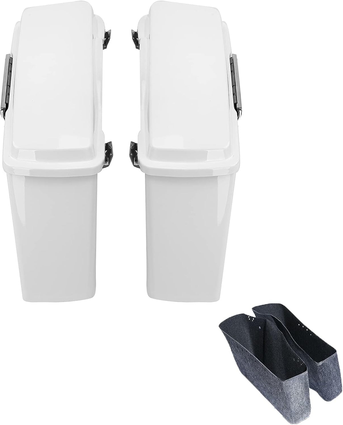 Green-L White Hard Saddlebags Fit for Harley Touring Road Glide King Street Glide Electra Glide 1994-2013