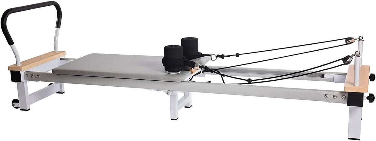 Stamina Products AeroPilates Precision Series Reformer Pilates Machine Resistance and Workout System for Home Gym, White/Gray