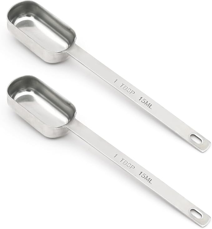 2PCS 1tbsp (3tsp, 15ml, 1/2oz) Single Measuring Spoon, Stainless Steel Long Handle Individual Teaspoons Only