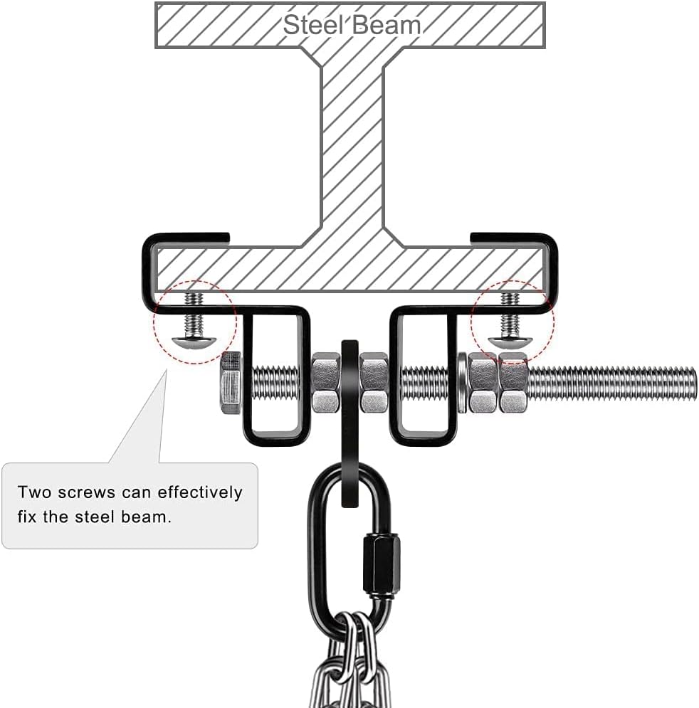 BeneLabel Punching Bag Hanger, Heavy Bag Mount, Boxing Bag Kit, Holder, Wall Mount, Accessories for Beam, 400KG Capacity