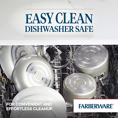 Farberware Cookstart DiamondMax Nonstick Straining Saucepan, Dishwasher Safe, 3 Quart, Silver