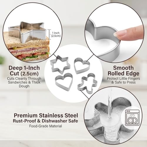 Auktosmn Large Plaque Cookie Cutter Set-10 Piece-4.0 Inch-Diswasher Safe-Frame Cookie Cutter Shape for Baking
