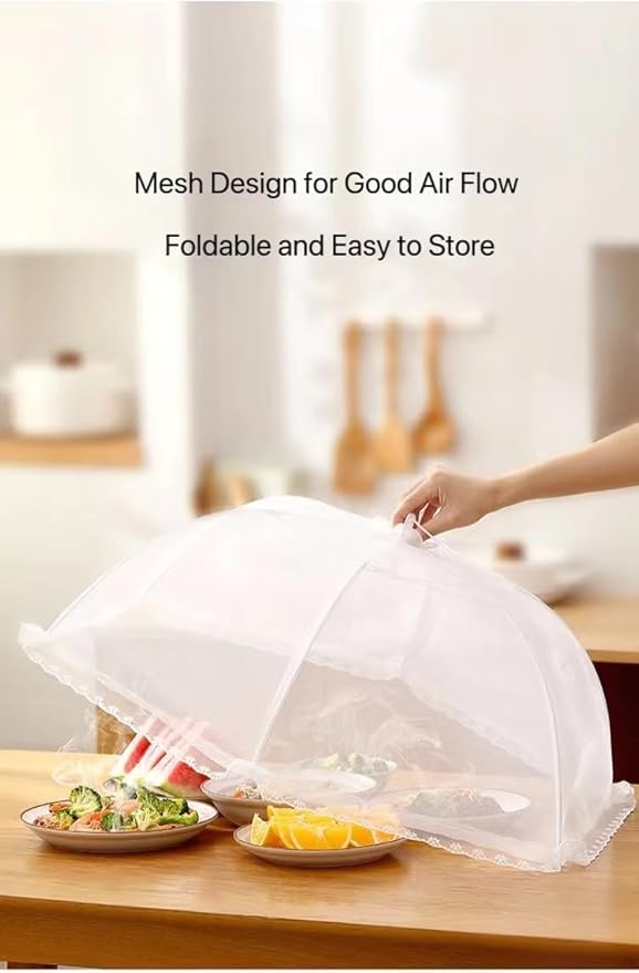 5 PACK Food Covers for Outside Mesh,Picnic Essentials - 17x17in Mesh Food Tent with Net Screen Dome Design to Protect Food - Reusable Portable Cover for Picnic BBQ Backyard Camping Accessories