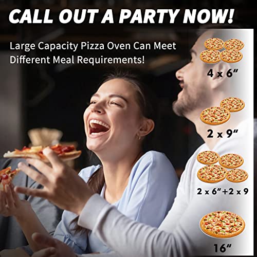 PIZZELLO Outdoor Pizza Oven 16" Wood Fired Pellet Pizza Ovens for Outside Stainless Steel Pizza Oven for Backyard w/Carry Bag, Pizza Stone, Pizza Cutter, Pizza Peel, Pizzello Forte 16, Black