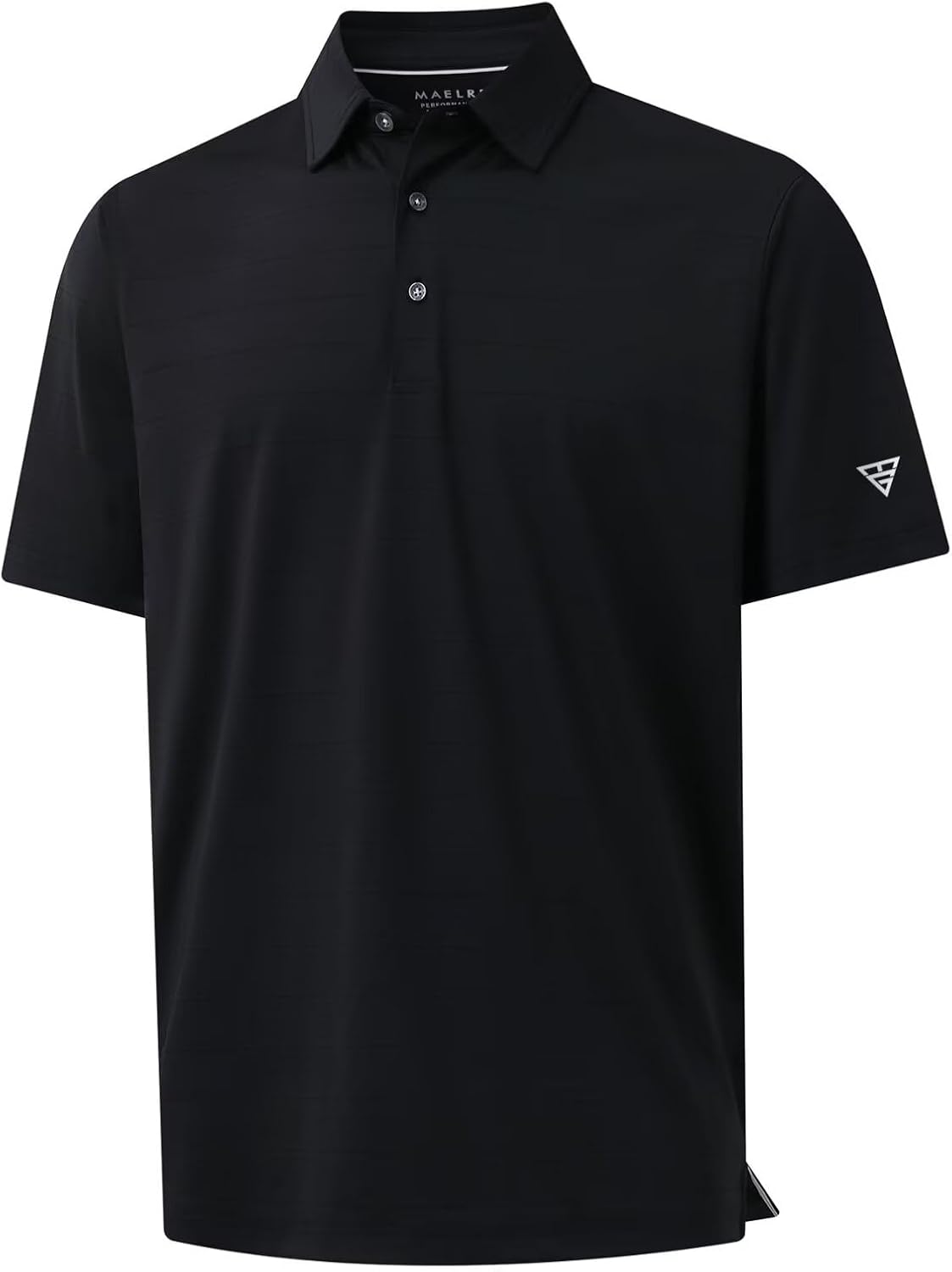 M MAELREG Golf Shirts for Men Moisture Wicking Striped Polo Performance Dry Fit Business Sports Mens Polo Shirts Short Sleeve