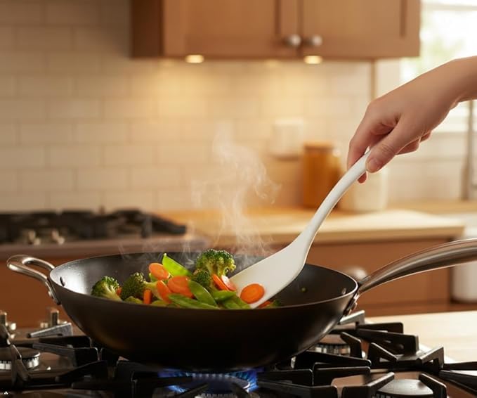 Reston Lloyd Spatula, Turner for Non-stick pans, Heat Resistant, Flipper, BPA Free Melamine Utensil with Ergonomic Handle by 11 inch, White