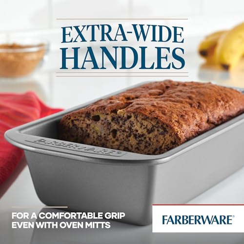Farberware Nonstick Bakeware 9-Inch x 5-Inch Loaf Pan, Gray