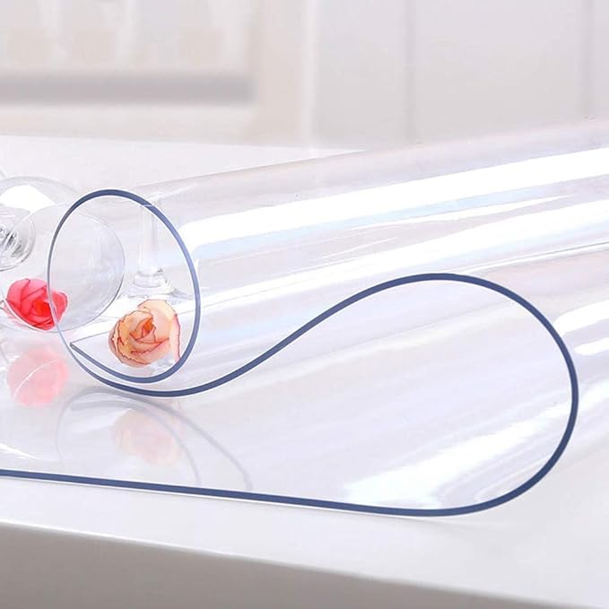 NECAUX Custom 24 x 31.5 Inch Clear Desk Cover Protector, 1.5mm Thick Plastic Desk Pad, Clear Desk Protector, Desk Mat on top of Desk, Decorative Table Protector for Computer Writing Desk, Side Table
