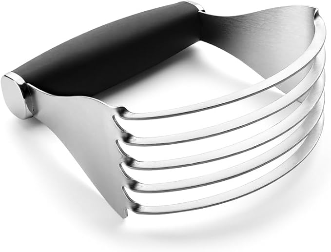 Spring Chef XL Stainless Steel Pastry Cutter Tool for Baking - Heavy Duty Dough Blender - Butter & Dough Cutter Tool with Sharp Blades - Pastry Blender for Easy Mixing - Dishwasher Safe - Black