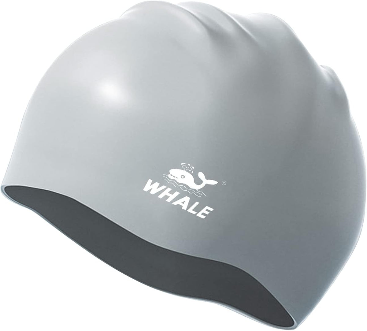 WHALE Extra Large Swim Cap for Women Men, Durable Silicone Swimming Hat with Ear Protection, Unisex Adults Bath Swimming Caps for Long Thick Curly Hair & Dreadlocks Braids Weaves Afro Hair