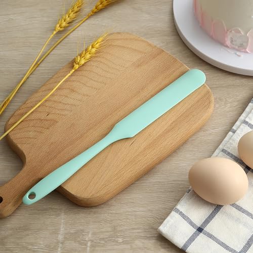 4 Pcs Silicone Jar Spatula Set - Long Handle Sourdough Scraper, Skinny Spatula for Jars, Bottles, and Containers, Non-Stick Heat Resistant Cake Cream Spatulas