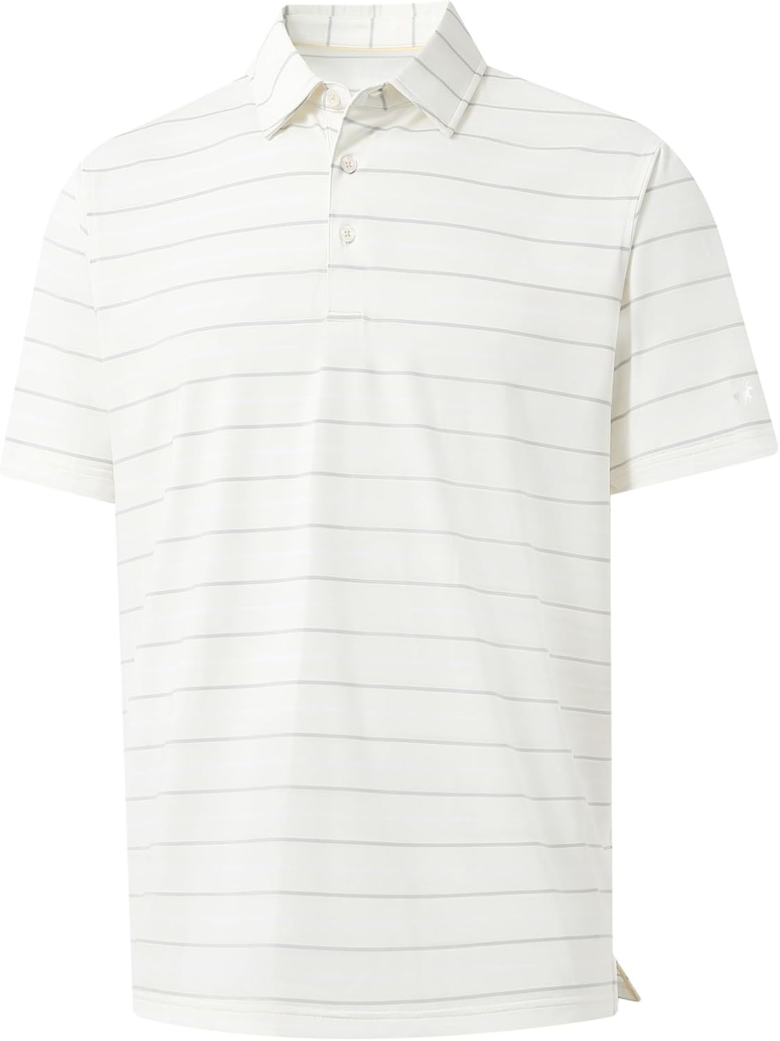 Rouen Mens Golf Shirt Moisture Wicking Dry Fit Performance Stripe Casual Collared Short Sleeve Golf Polo Shirts for Men