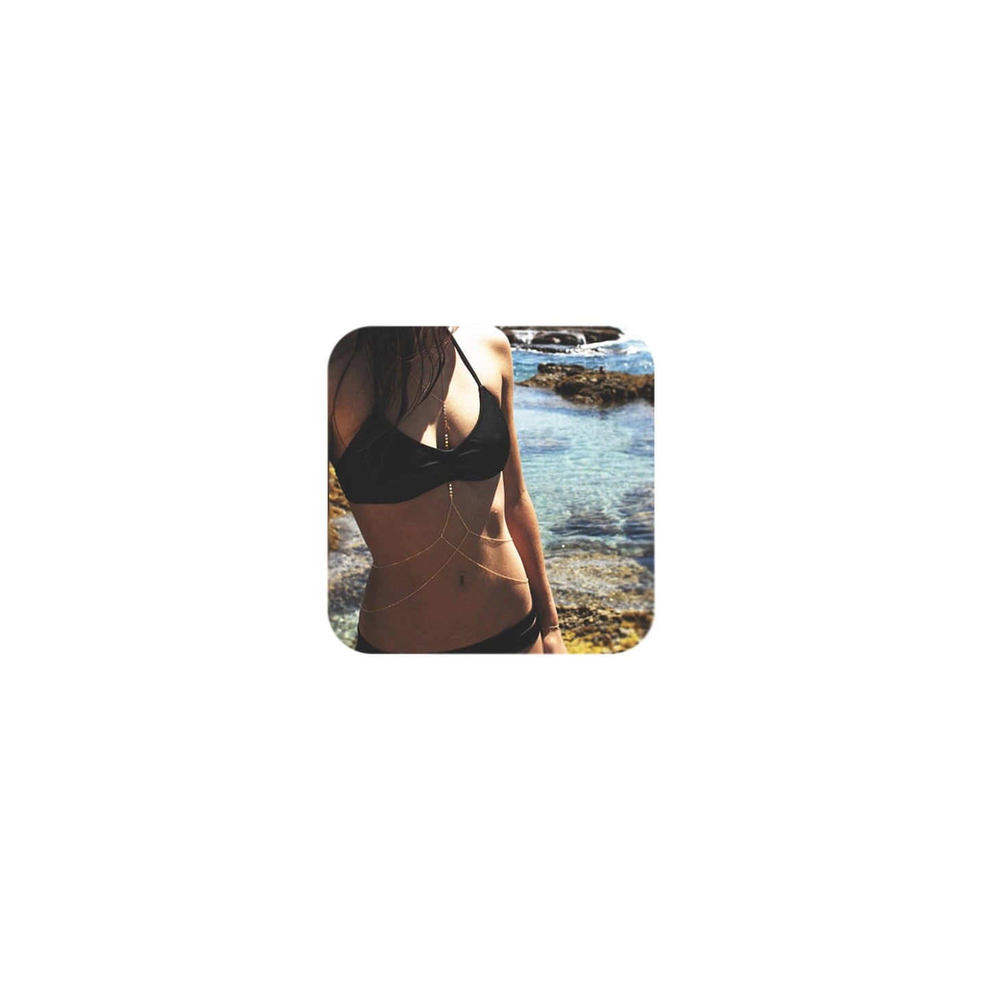 Longita Gold Body Chain Jewelry for Women Body Jewelry for Women Sexy Bikini Bra Chains Summer Holiday Accessories Trendy Dainty no Tarnish Waterproof