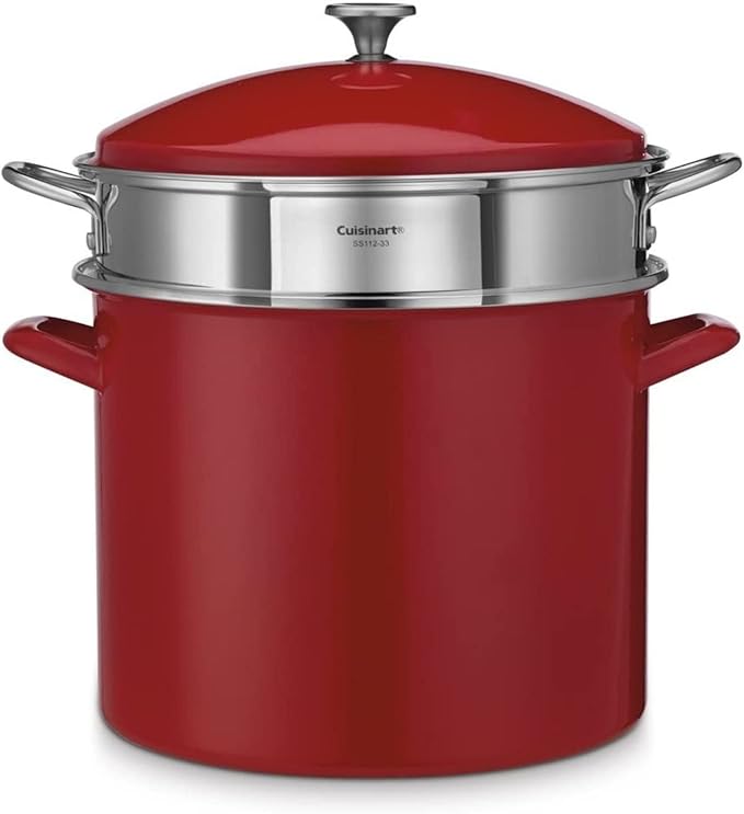 12QT STOCKPOT W/COVER RED