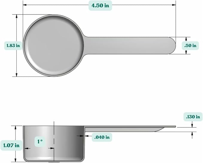 8 Teaspoon (39 mL | 1.32 Oz.) Long Handle Plastic Measuring Scoop for Coffee, Protein Powder, Pet Food, Spices, Grains, Dry Goods – Food-Grade BPA-Free (Pack of 100)