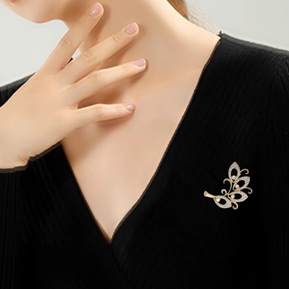 JKQBUX Chic Pearl Crystal Brooch Pins for Women Girls Fashion Shawl Pin Corsage Brooch Party Ceremony Accessories Dance Banquet Pins