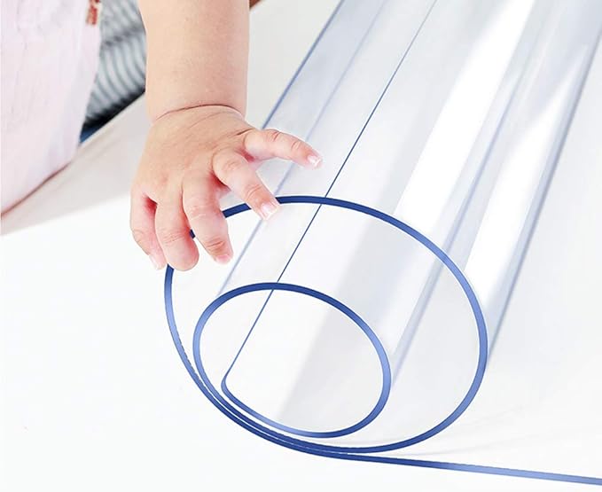 Wadrac Multisize Plastic Clear Table Cover Protector-1.5mm Thick 36x44 inch Rectangular Clear Chair Mat Non-Slip Waterproof Desk Pad for Hardwood Floor Kitchen Counter Covers Writing Computer Desk