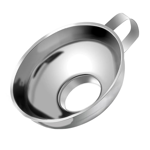 Stainless Steel Funnel for Mason Jar with Handle for Regular and Wide Mouth Jars (Neck-4.5cm)