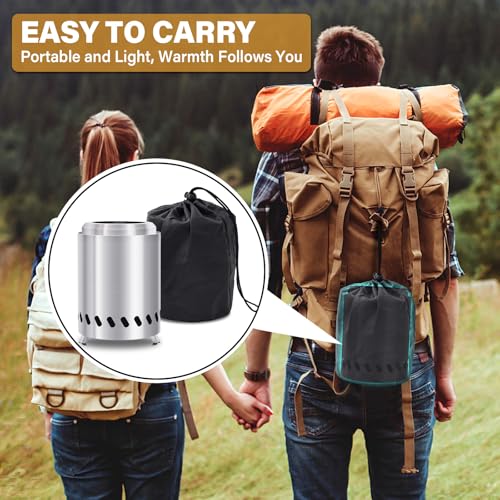 HGD Tabletop Fire Pit, Smokeless Firepit Outdoor, Mini Fire Pit for with Carry Bag for Camping Backyard Patio Garden Picnic, Silver