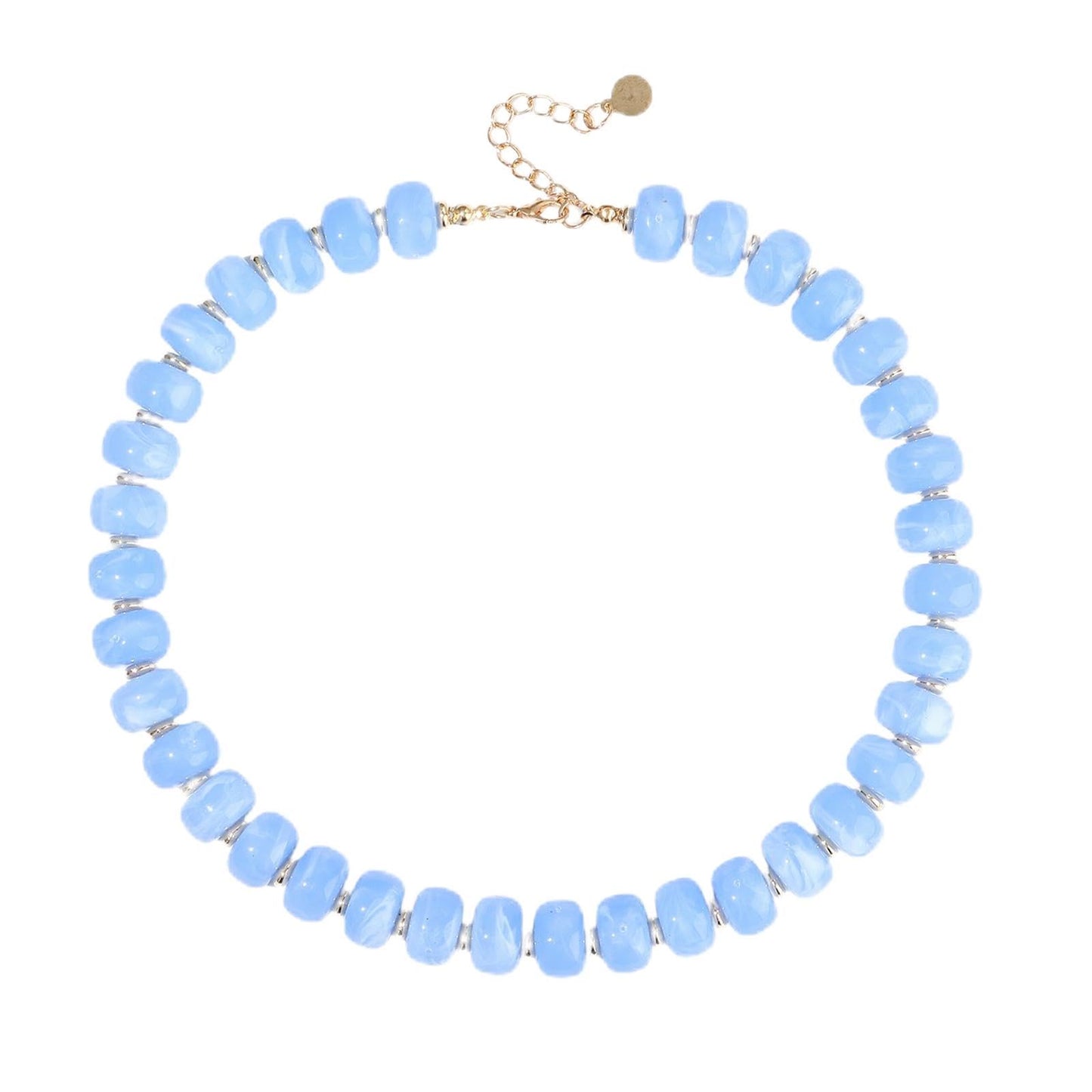 joymiao Chunky Necklace for Women Colorful Resin Bead Necklace Large Beaded Choker Handmade Blue Gemstone Summer Beach Jewelry