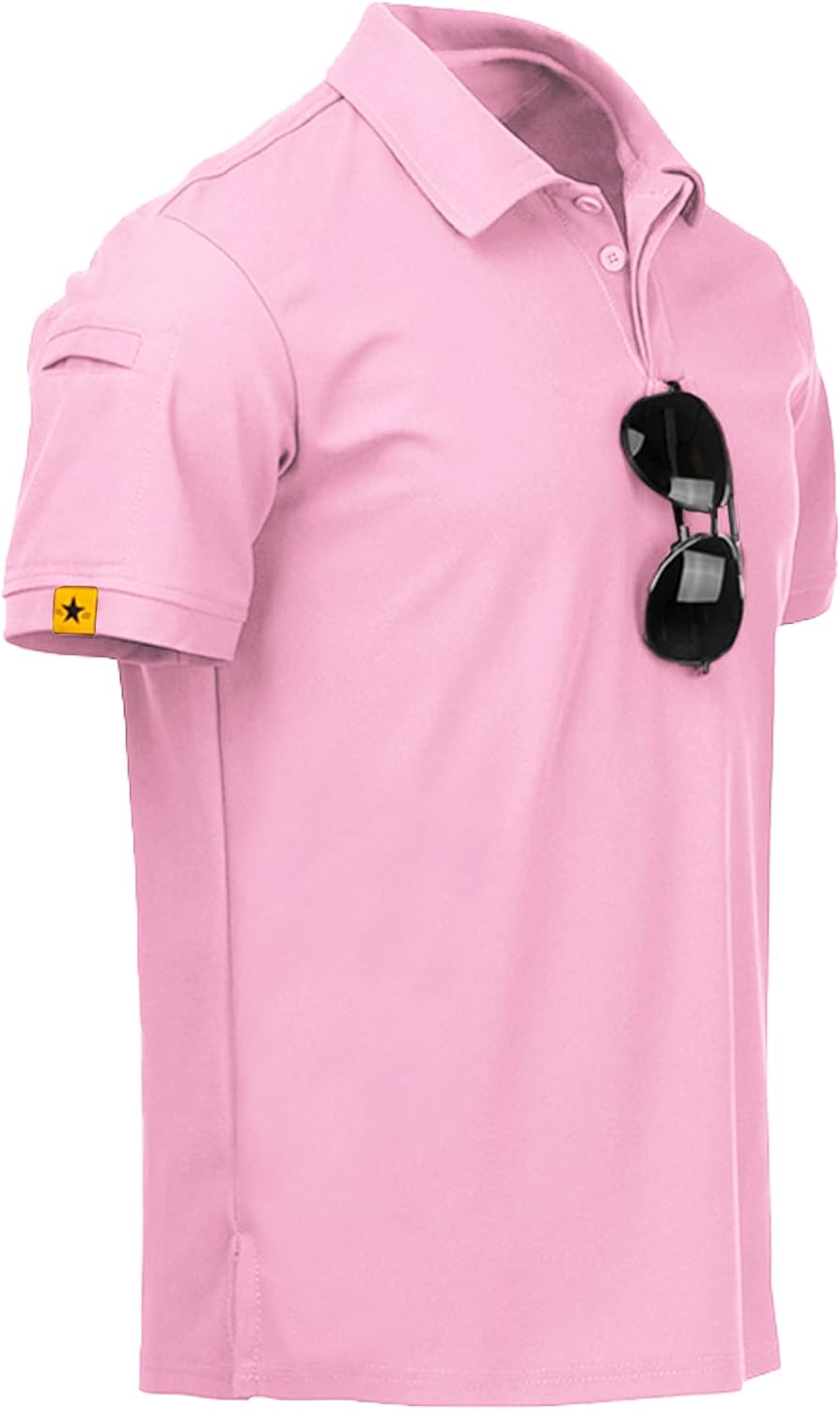 SCODI Mens Polo Shirts Performance Short Sleeve Tactical Shirts Athletic Golf Shirt for Men Daily Casual Collared T-Shirt