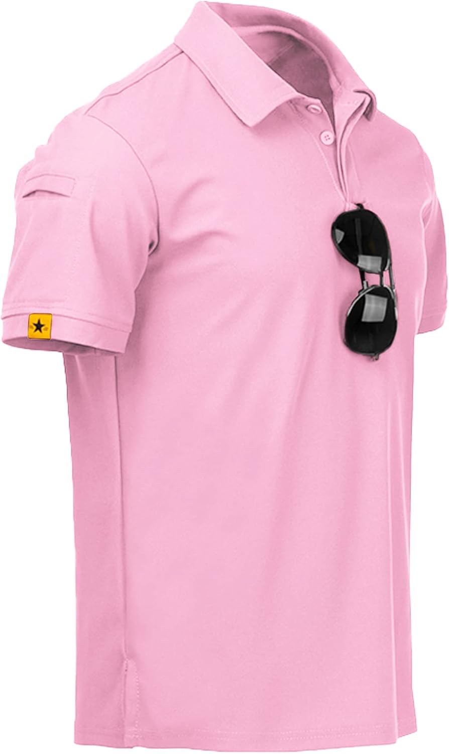 ZITY Mens Polo Shirt Short Sleeve Sports Tactical T-Shirt Athletic Golf Polos Daily Casual Stylish Collared Shirts for Men