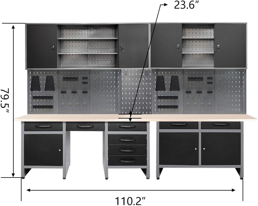 JZD Metal Storage Organization System, Hanging Closet, for Garage Basement Utility Room