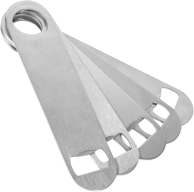 KISEER Heavy Duty Stainless Steel Flat Bottle Opener, 8 Pack Beer Bottle Opener for Kitchen, Bar or Restaurant