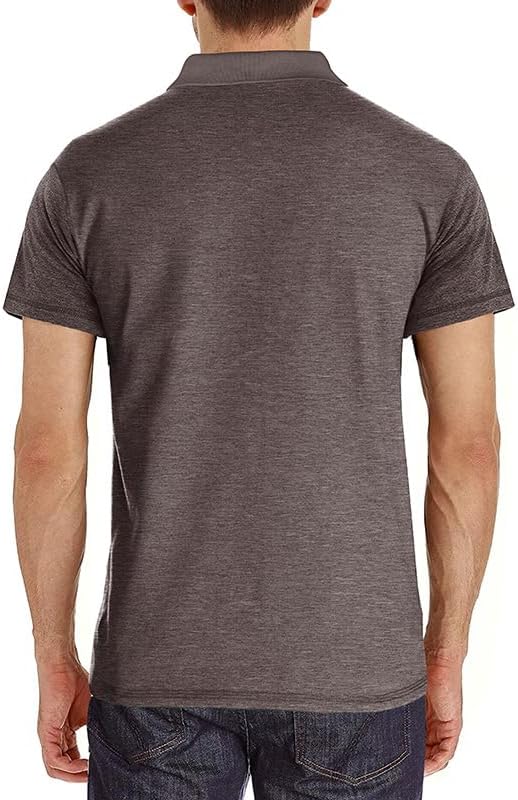 Men's Casual Polo Shirts Classic Button Basic Short Sleeve Shirt Solid Color Cotton Tees Golf Stylish Tops