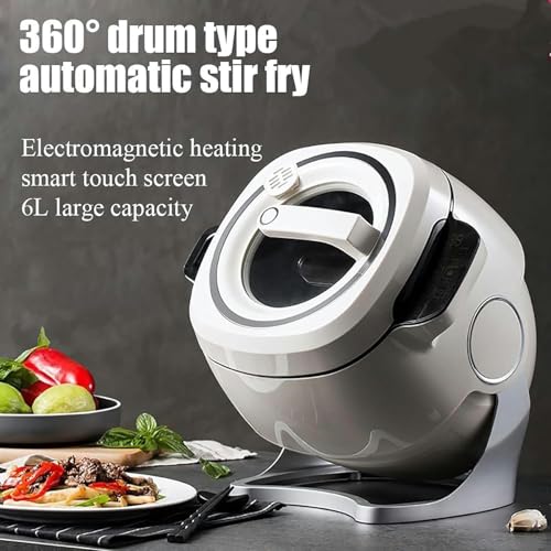 Automatic Cooking Machine, 6L Auto Cooking Wok Fried Rice Machine,One-Click Smart Start, 360 ° Automatic Rotation, for Stir Frying,Stewing,Cooking