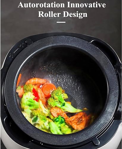 Cooking Machine, 6L Auto Wok - Smart Start, Three Speed Adjustable, 360 Rotation - Ideal for Stir Frying and Stewing