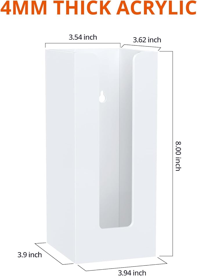 Richboom Acrylic Coffee Cup and Lid Storage Organizer Holder, 1 Compartment, White