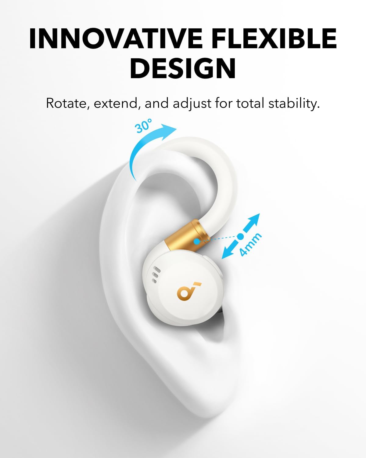 soundcore Sport X20 by Anker, True-Wireless Workout Earbuds, Rotatable and Extendable Ear Hooks, Noise Cancelling, Deep Bass, IP68 Waterproof, Sweatproof, Dustproof, 48H Play, Sport Earbuds for Gym
