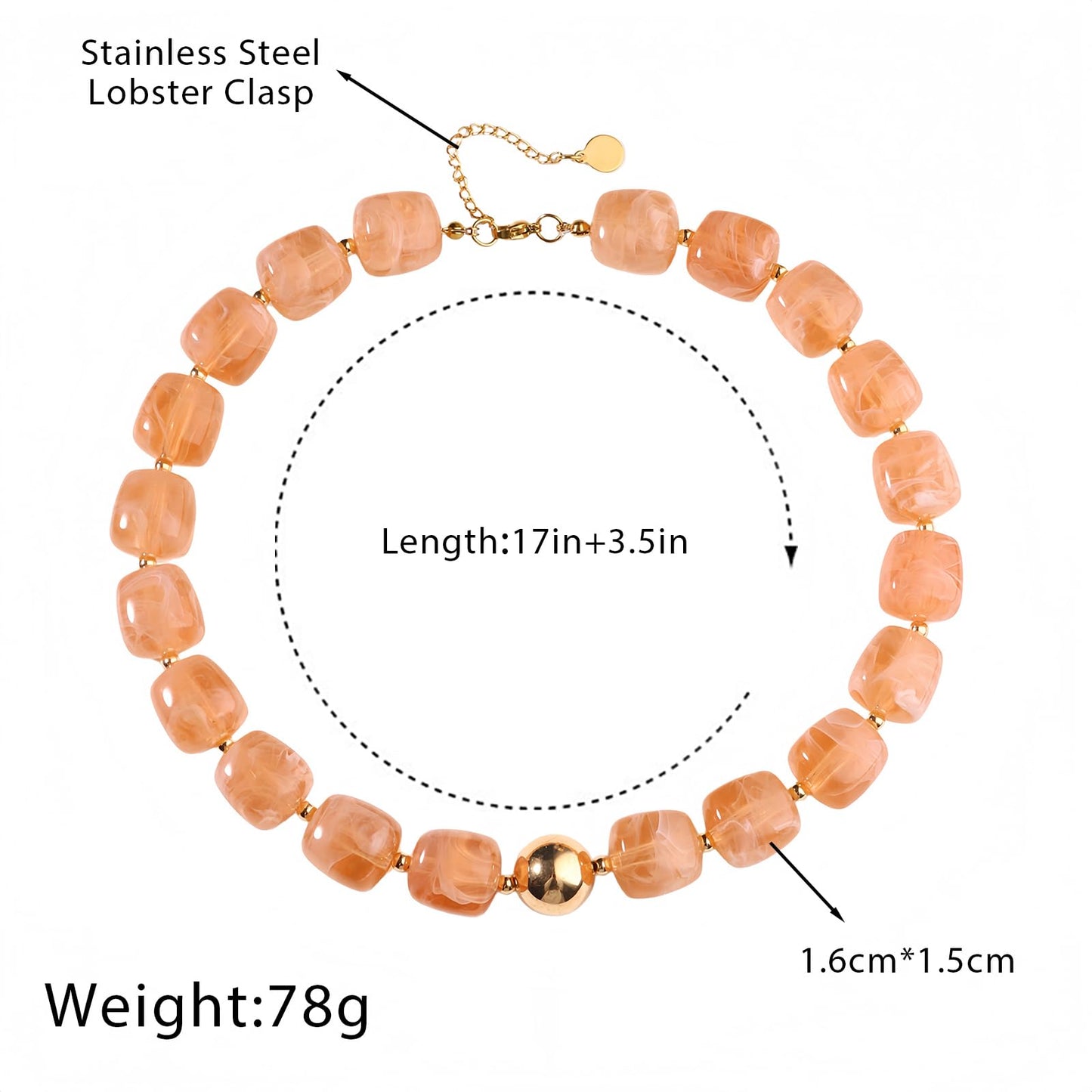 joymiao Beaded Necklace for Women Chunky Beaded Necklace Boho Bead Gemstone Necklaces Trendy Summer Necklaces Jewelry for Beach