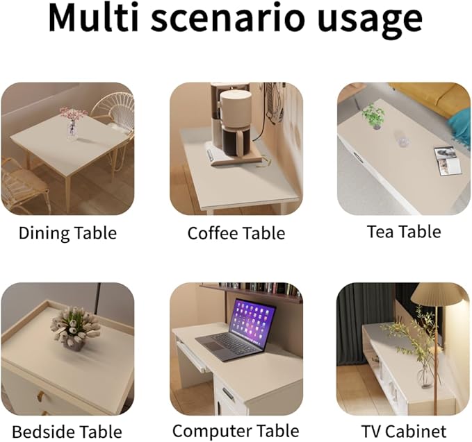Table Pads for Dining Room Table for Dining Room Table - Can Be Used On Both Sides Waterproof and Easy to Clean Good Flatness Used for Dining Table(Off White+Light Gray 46x72)